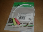 99302W InLine Audio Headset Adapterkabel 3,5mm Klinke ST 4pol. An 2x 3,5mm Klinke BU, 25cm